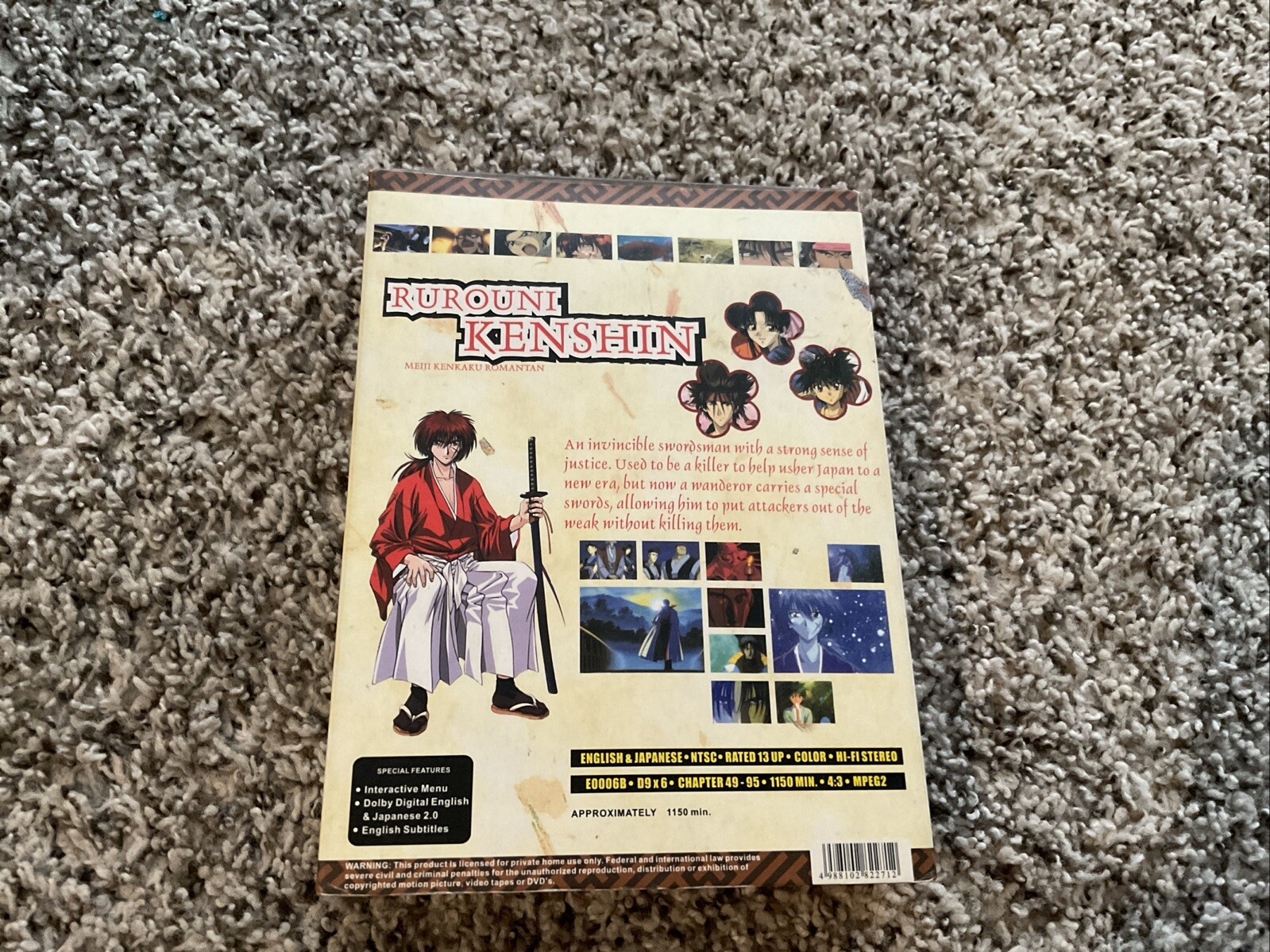 Rurouni Kenshin Meiji Kenkaru Romantan Part II 6 DVD Box Set Japan Anime Cartoon