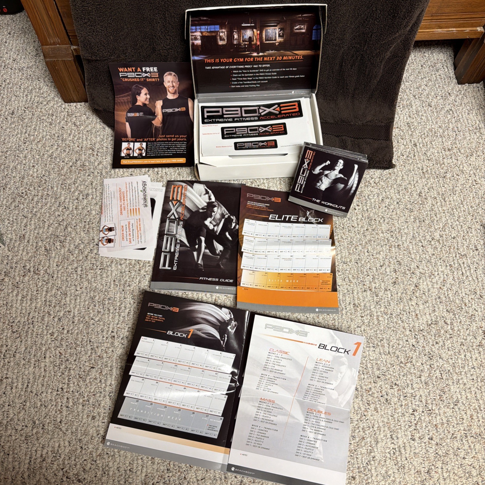 P90X3 Extreme Fitness Accelerated Workout Set + Guide, Calendar Beachbody NEW!