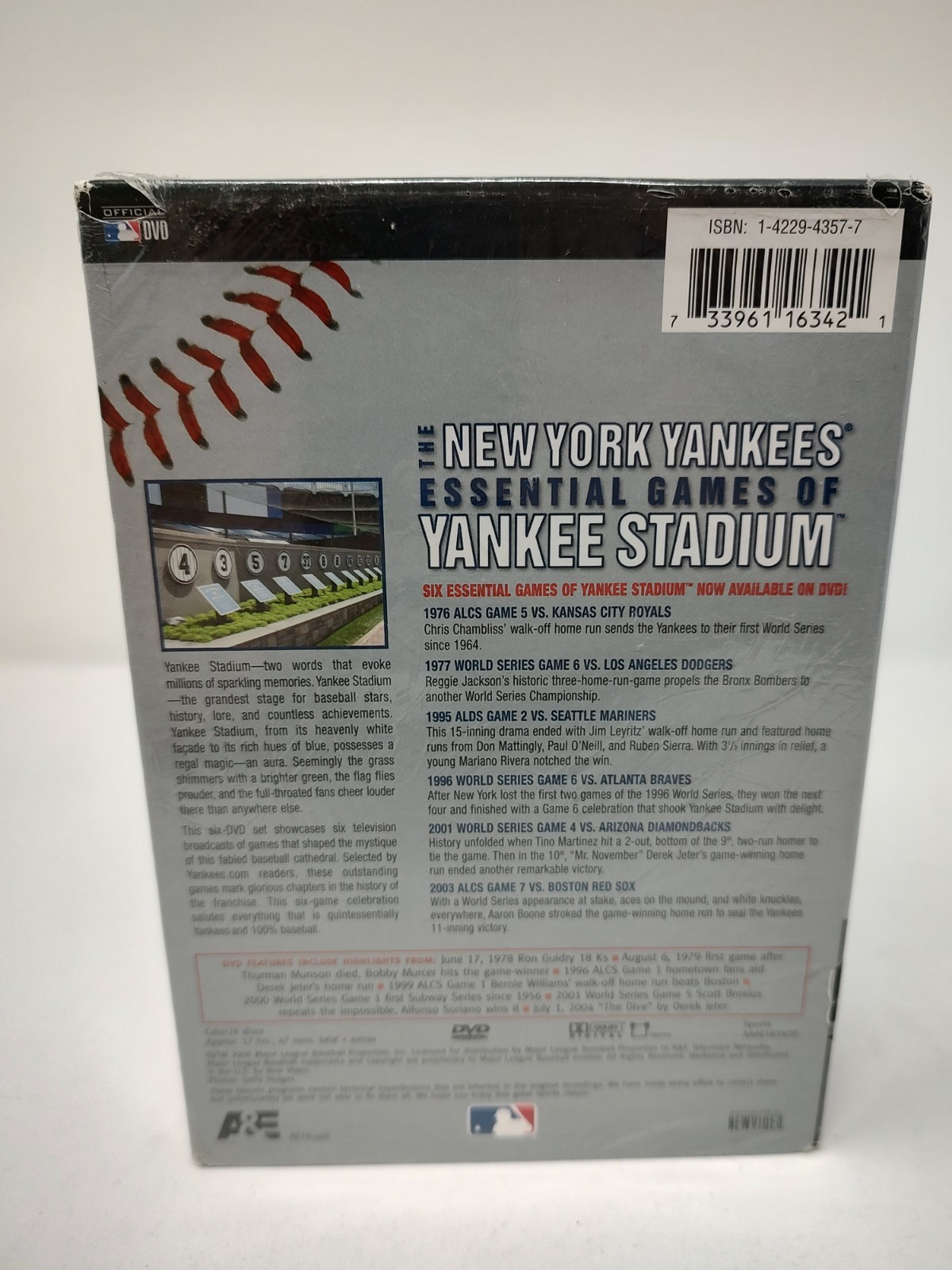 New York Yankees Essential Games Yankee Stadium 6 DVD Set Sealed + Yankeeography