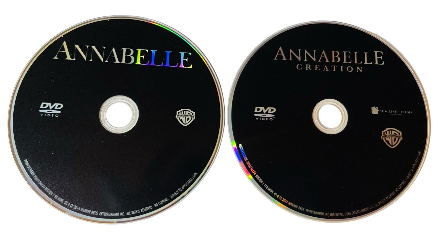DVDs ANNABELLE & ANNABELLE CREATION DISCS ONLY 2014 2017 DEMON DOLL HALLOWEEN