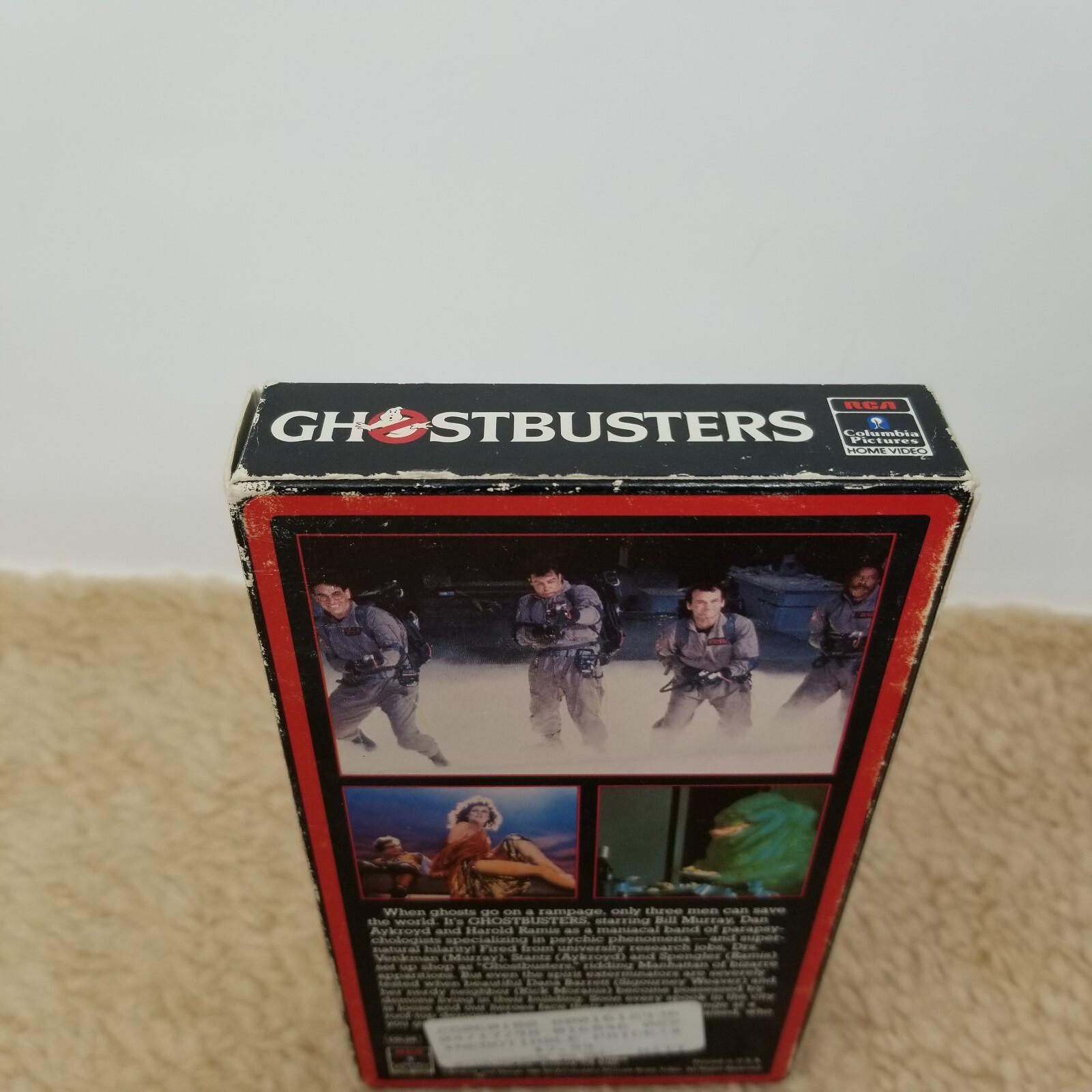 VTG Ghostbusters (1985 VHS RCA) 1st Edition Red Border Side Load Flap Slipsleeve