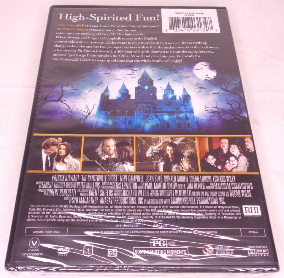 The Canterville Ghost DVD NEW Sealed 1996 Patrick Stewart Neve Campbell