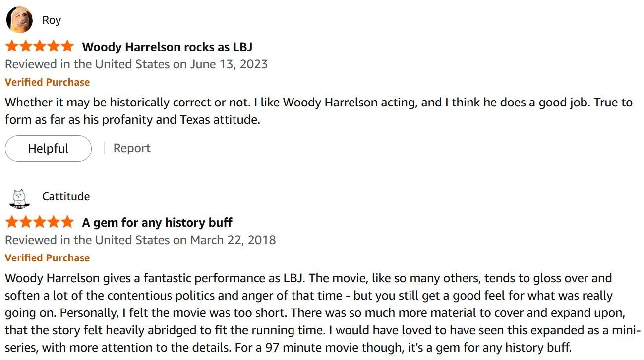 LBJ [2016] (Blu-ray, 2018) Lyndon B. Johnson, Woody Harrelson, Rob Reiner RIP