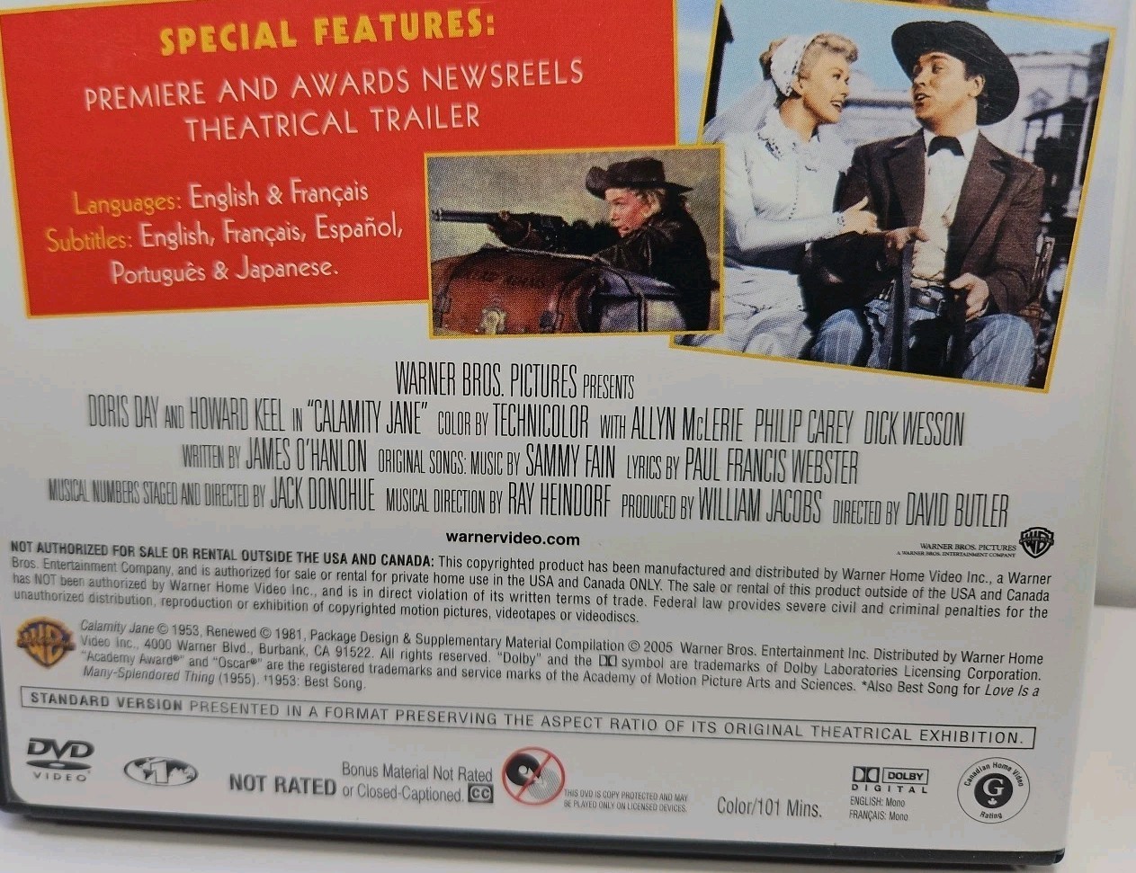 Calamity Jane (DVD, 1953) Doris Day, Howard Keel