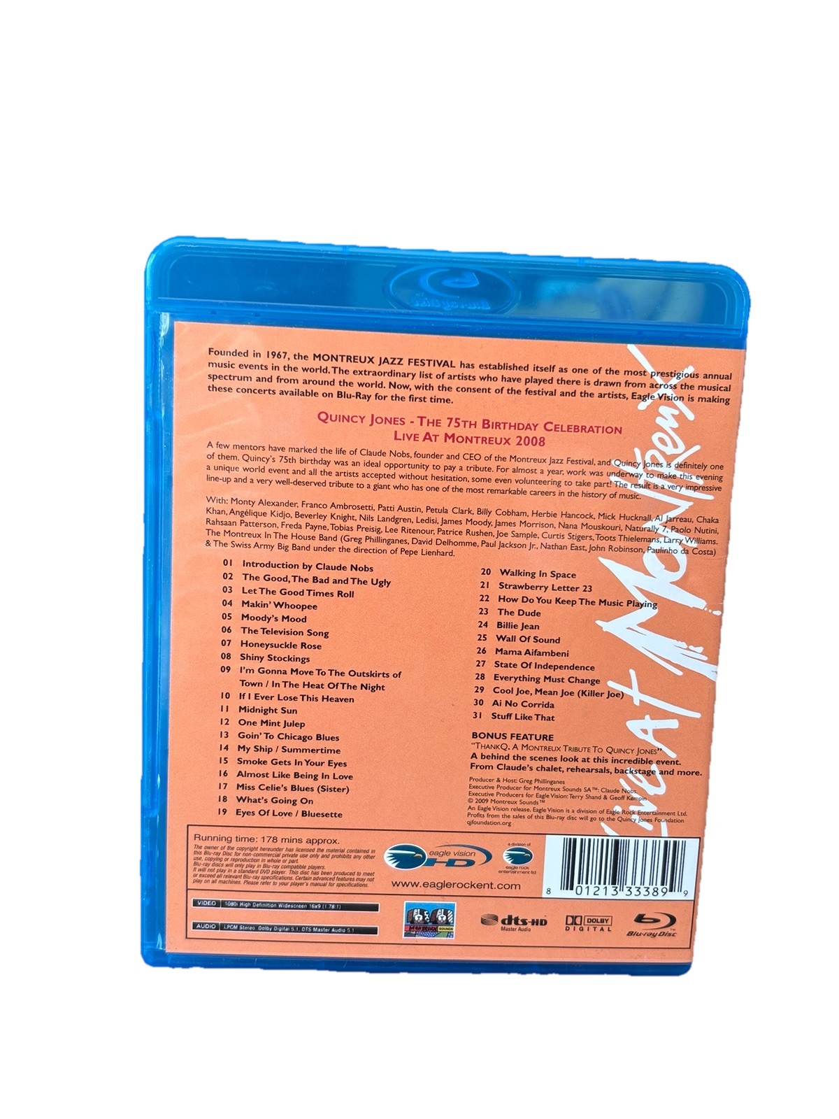 Quincy Jones Live at Montreux Bluray 75th Birthday Concert Celebration HTF 2008