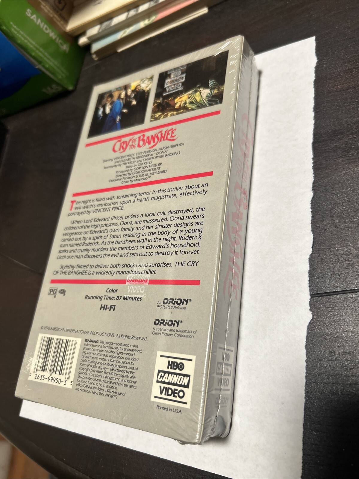 SEALED VHS Vincent Price in The Cry Of The Banshee! HBO Cannon Video Super Rare!