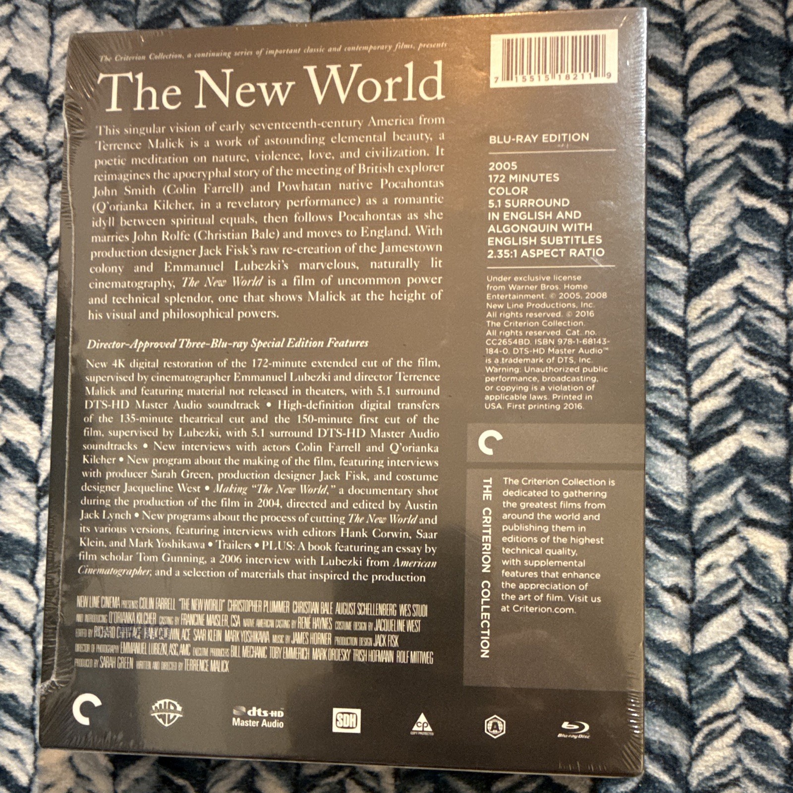 Criterion Collection The New World Blu-ray 2005 PG-13 Terrence Malick