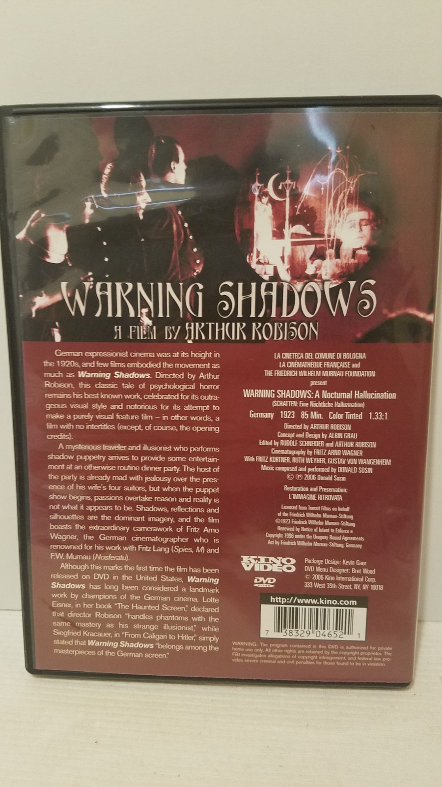WARNING SHADOWS (1923) German Silent Thriller from 35mm RESTORED VERSION DVD