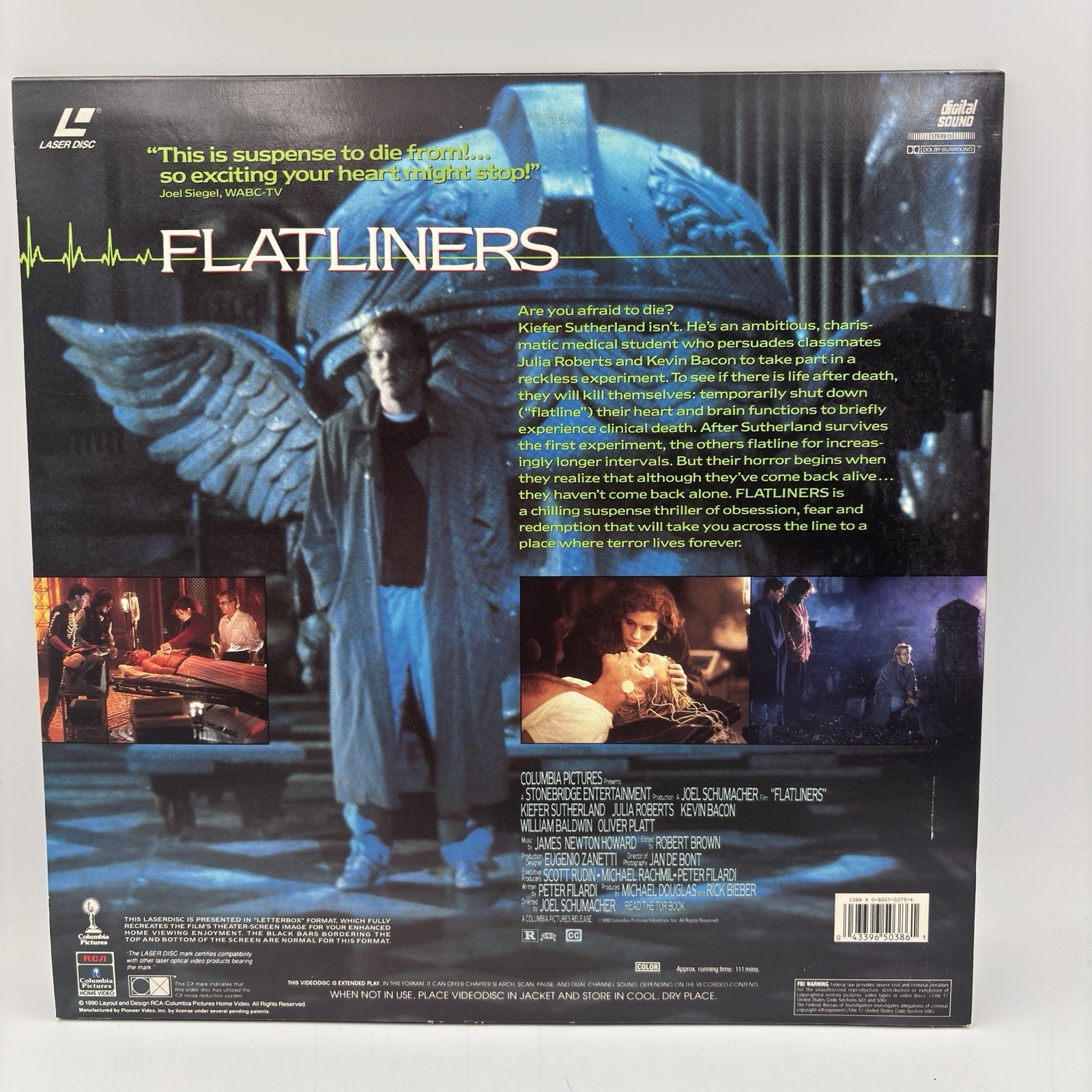 “Flatliners” Deluxe Widescreen Laserdisc LD – Kiefer Sutherland Classic