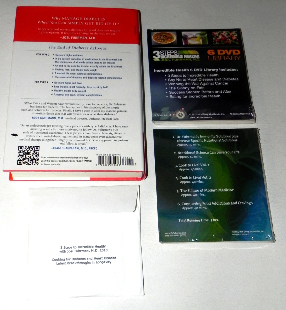 Dr. Joel Fuhrman EAT TO LIVE Book DVD bundle Diabetes Heart Disease NEW SEALED