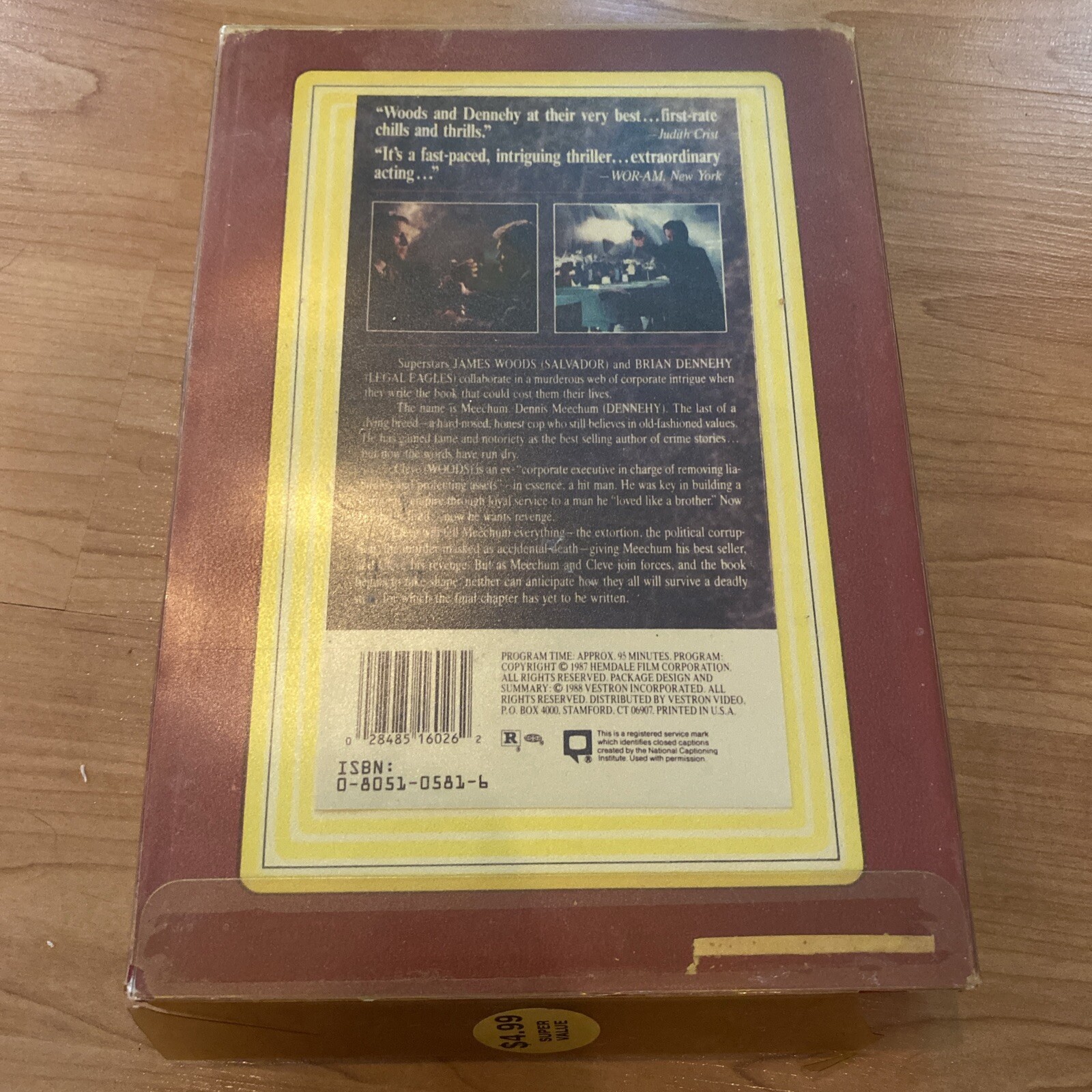 Erol’s VHS Best Seller James Woods Brian Dennehy