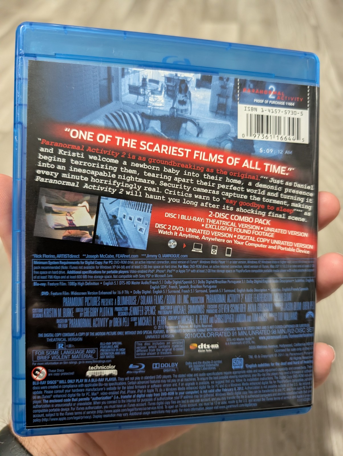 Paranormal Activity 2 (2010, Blu-ray) No DVD! Unrated Director’s Cut!