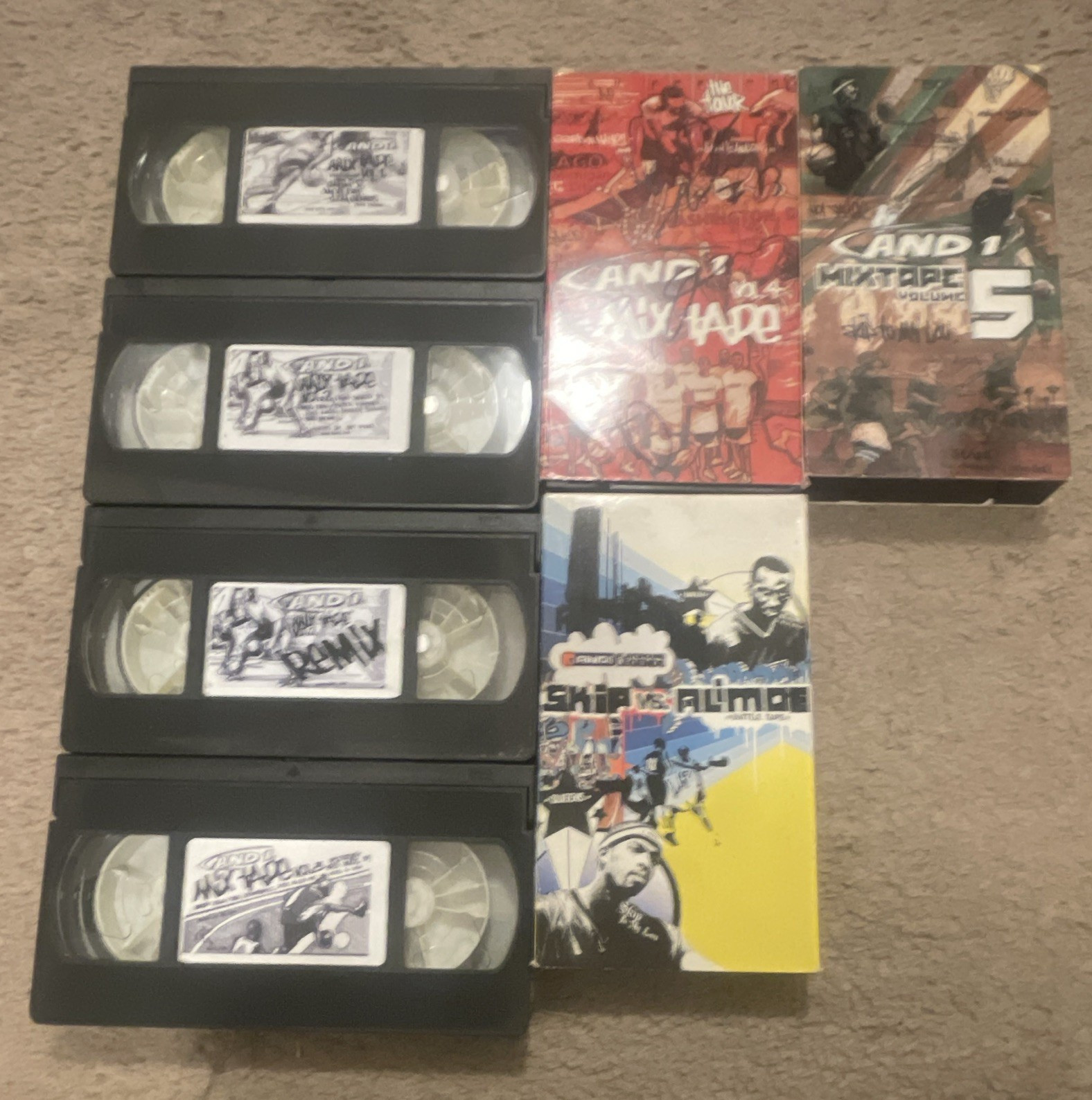 AND 1 Mixtape VHS Collection 1-6 with autographs