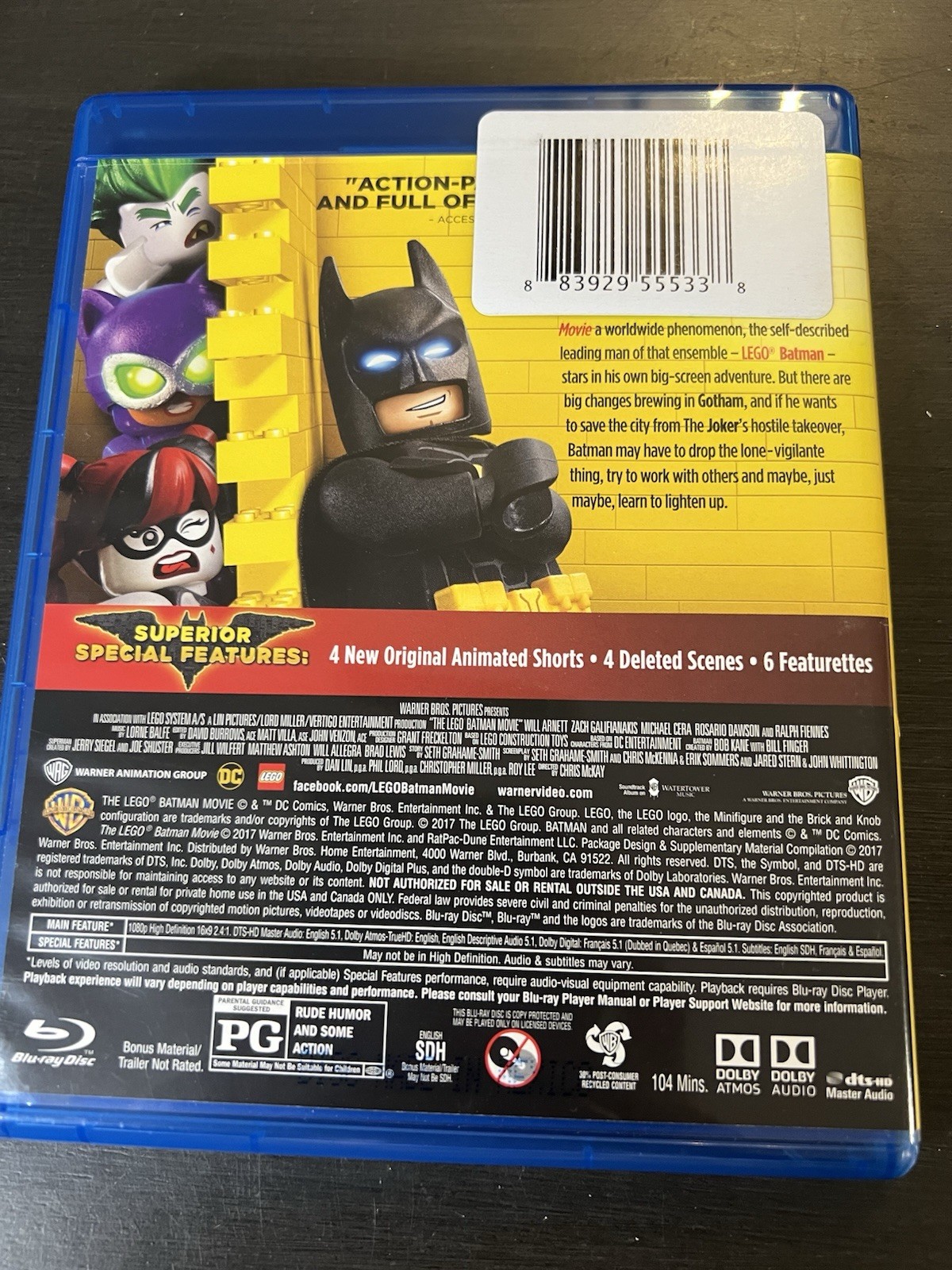 The Lego Batman Movie Blu Ray and DVD