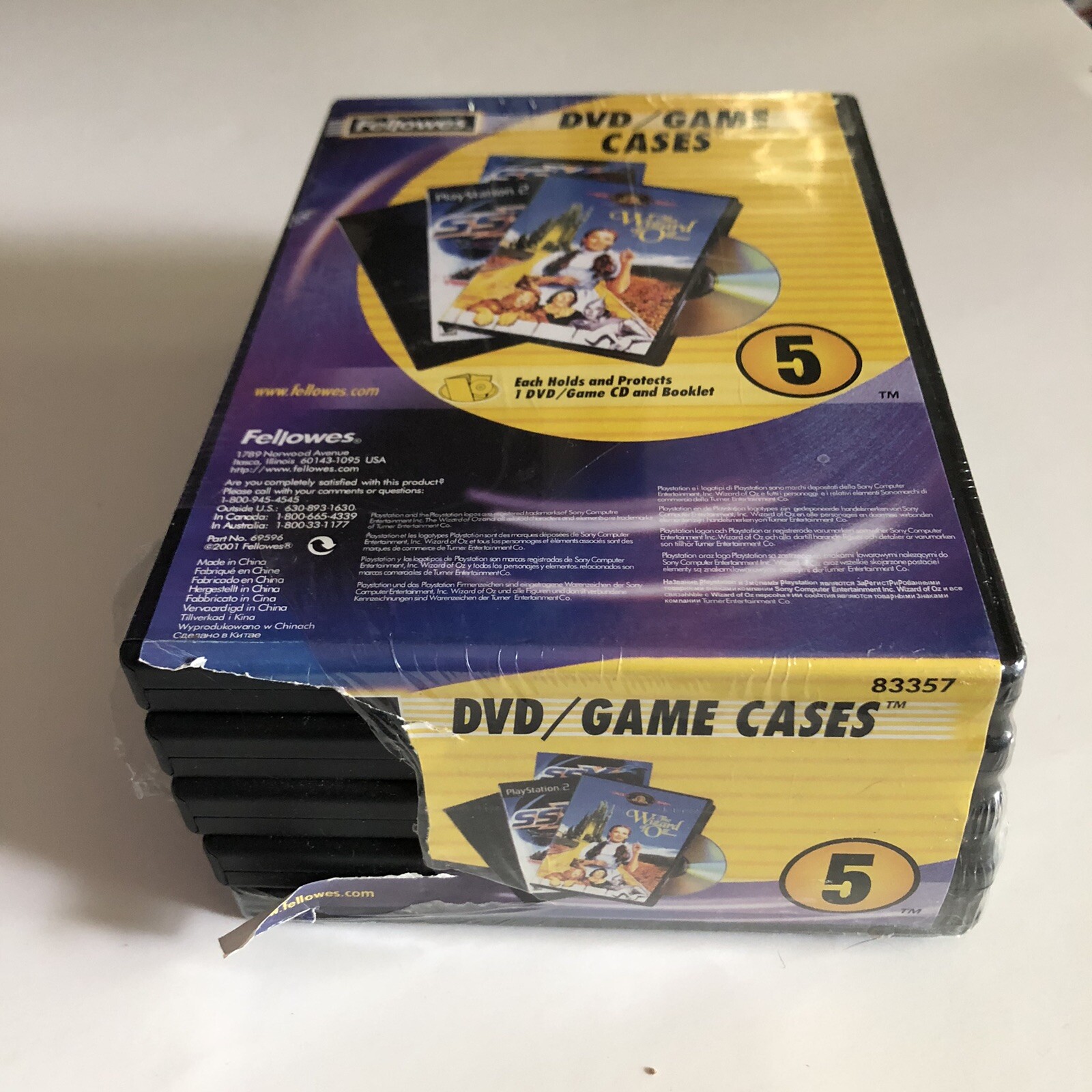 Fellowes DVD/Game Cases 5-Pack 83357