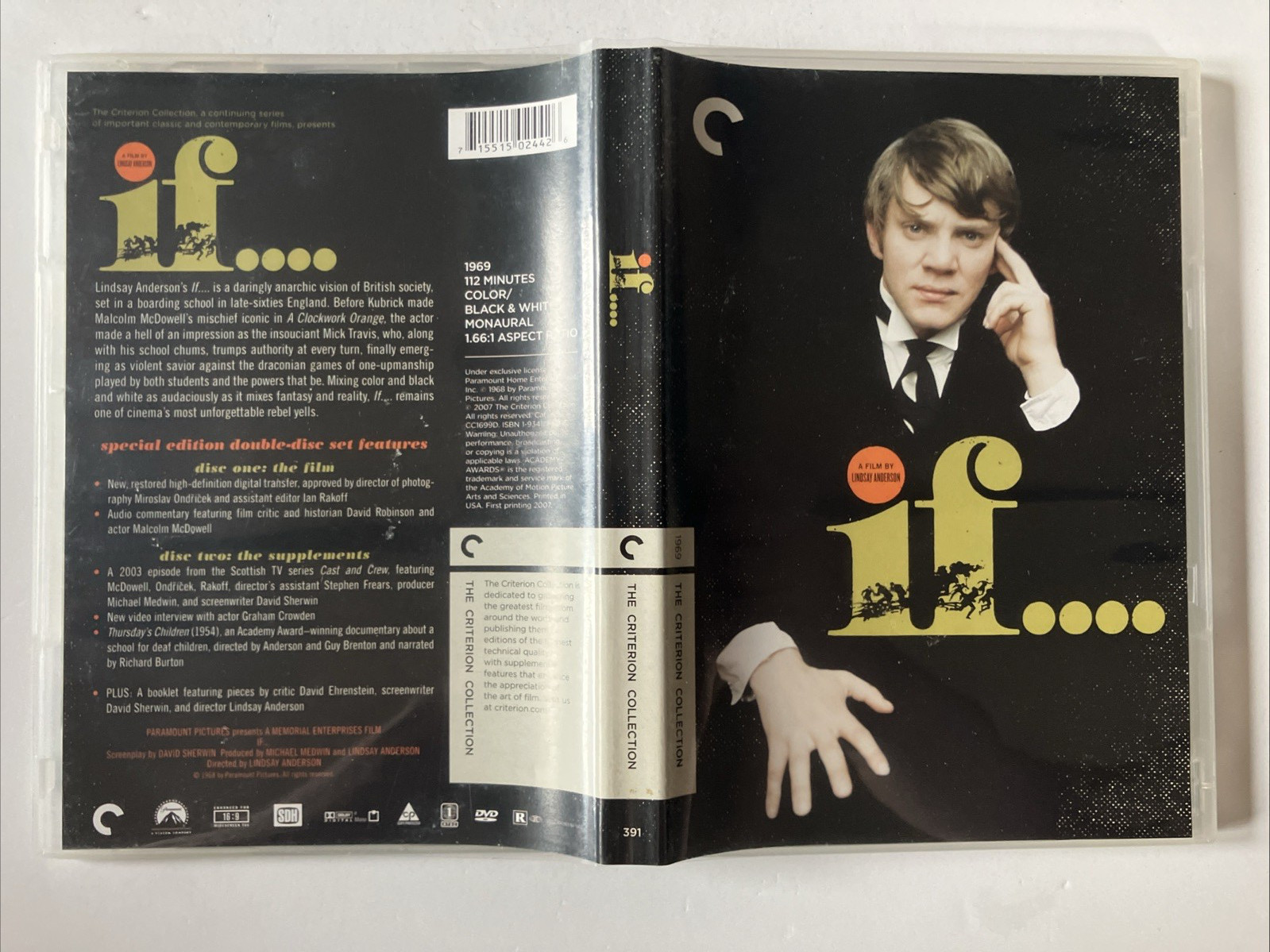 If…. (Criterion Collection) (DVD, 1968) 2-Disc Set – Malcolm McDowell – LN
