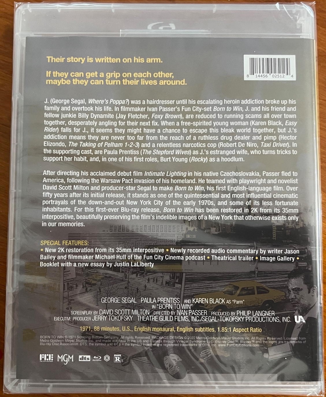 Born to Win Blu-ray 1971 FCE OP w Slipcover Ivan Passer George Segal Karen Black