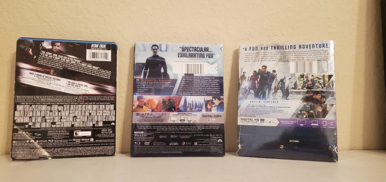 Star Trek Trilogy: The Kelvin Timeline (Blu-ray/DVD) 7-Disc Set, w/Slipcovers