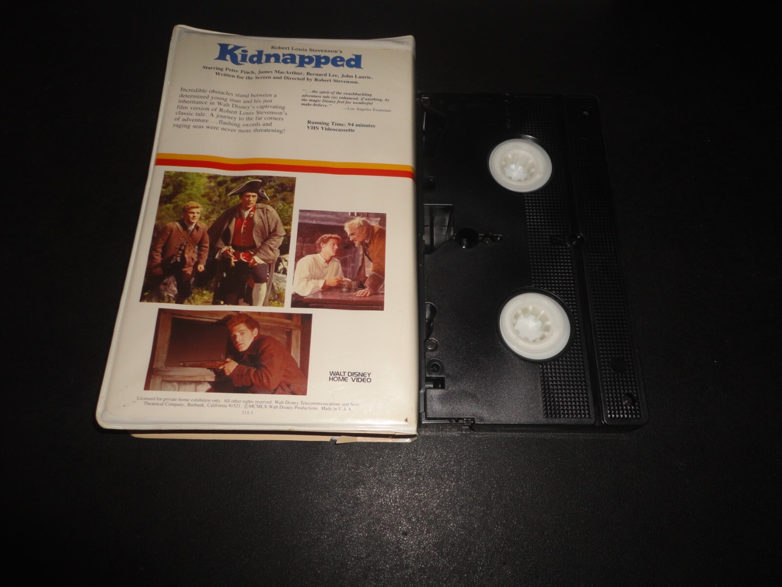 Kidnapped (VHS, 1960) Action Disney White Clamshell Big Box Rare HTF OOP