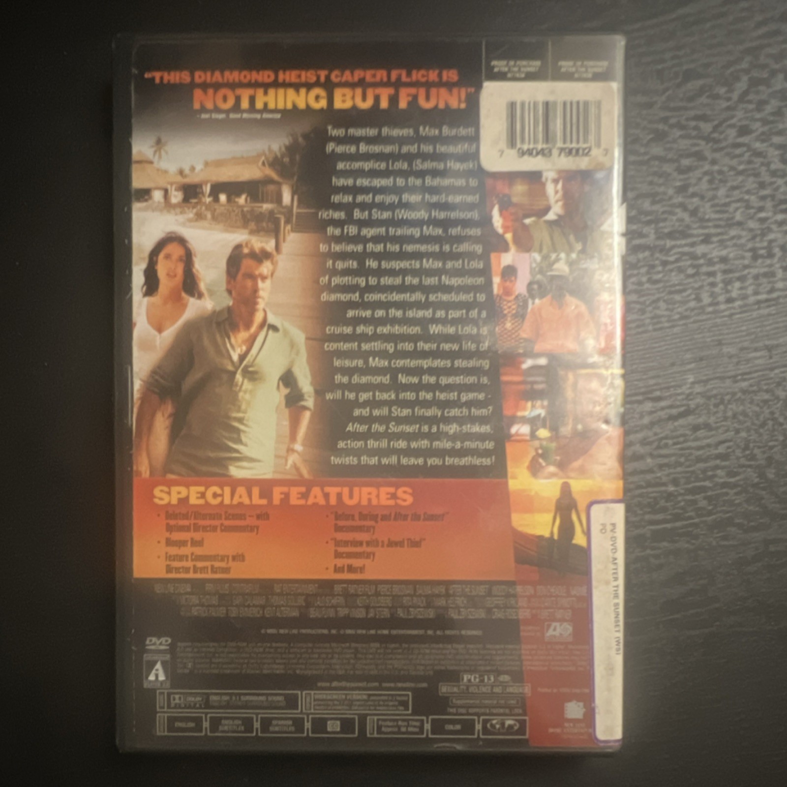 New Line Home Video After the Sunset DVD Widescreen Pierce Brosnan Action PG-13