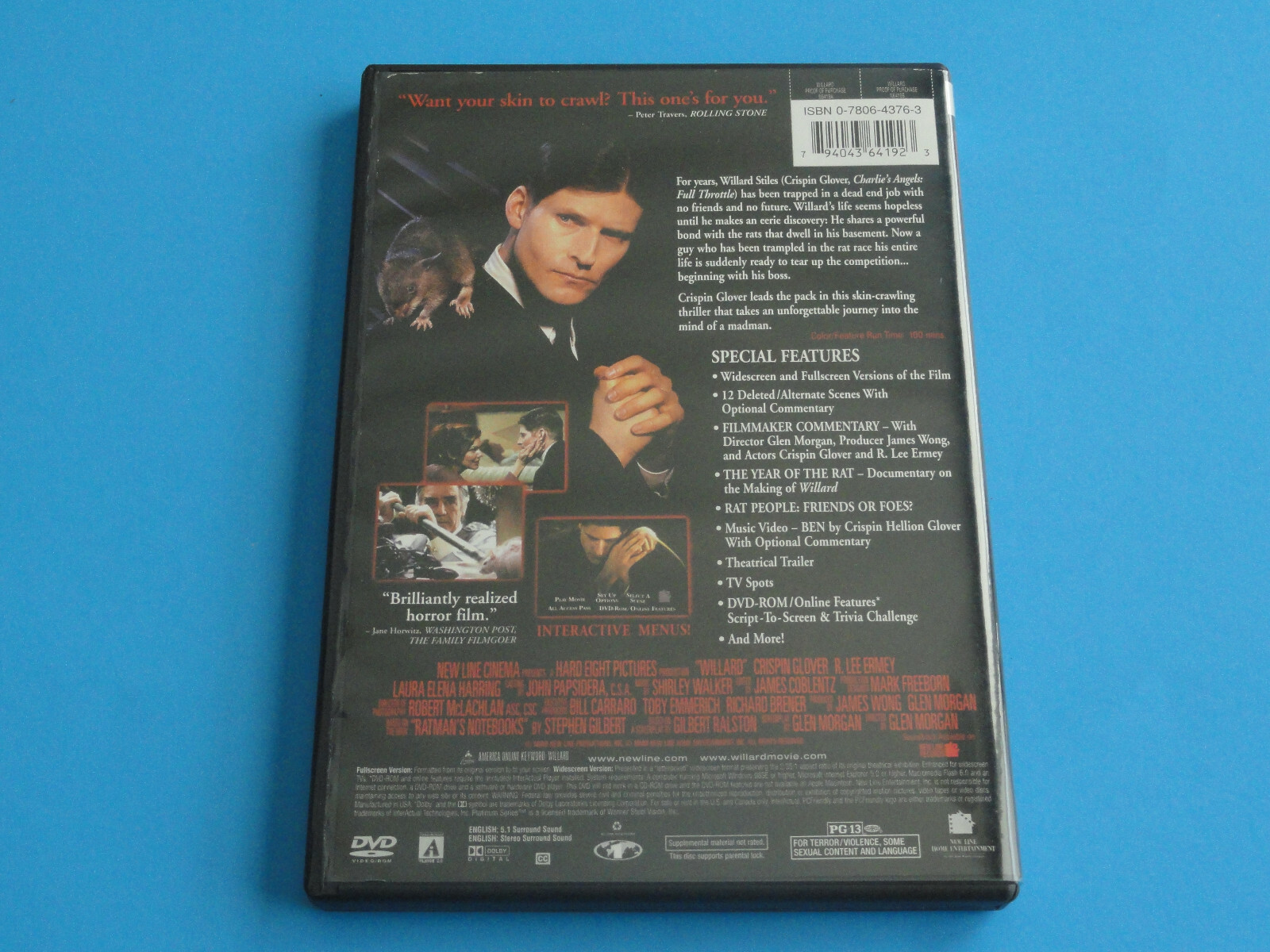 WILLARD (DVD 2003) CRISPIN GLOVER
