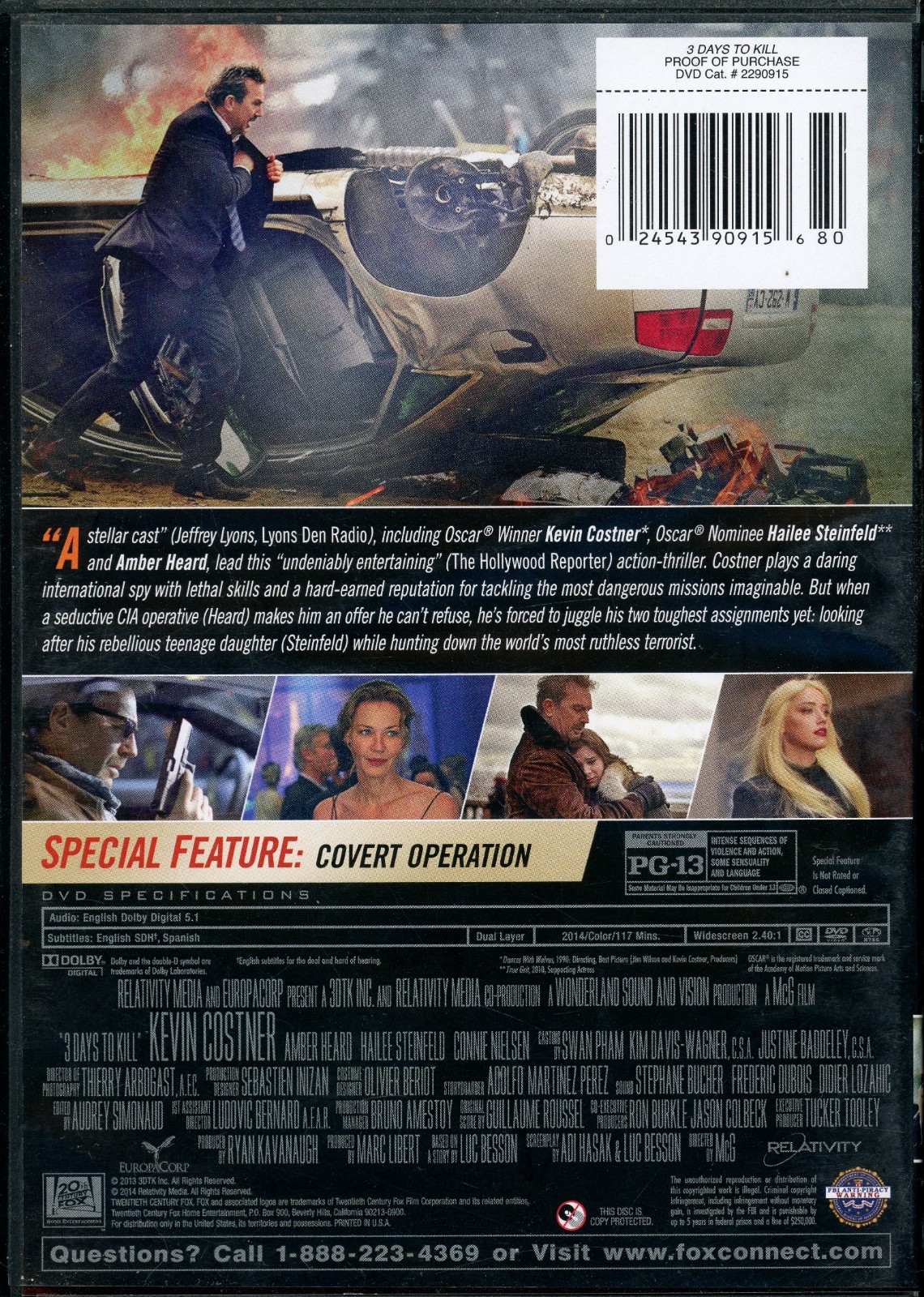 3 Days to Kill DVD – free shipping