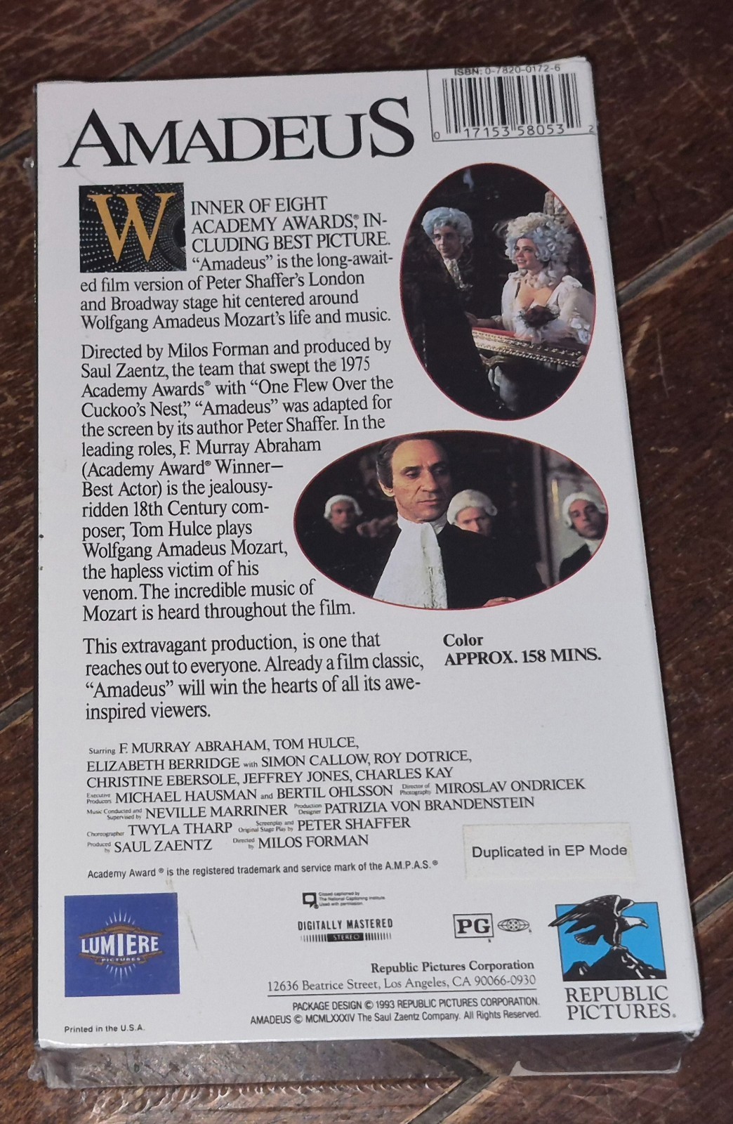 Amadeus [CC] (VHS, 1993, Republic Pictures) F. Murray Abraham/Tom Hulce!