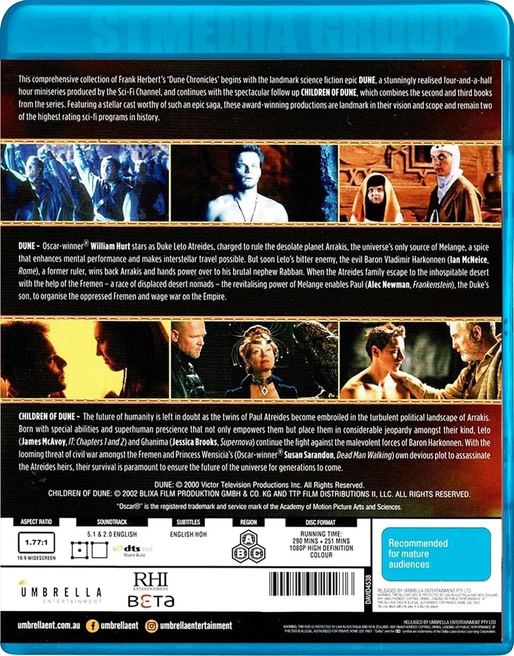 Frank Herbert’s Dune Collection: The Complete TV Miniseries [Region Free] – New