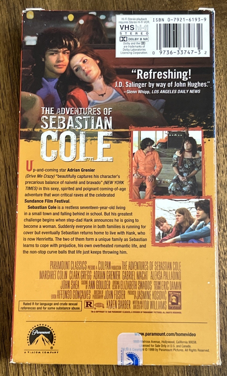 The Adventures of Sebastian Cole (VHS, 1999)- Adrian Grenier