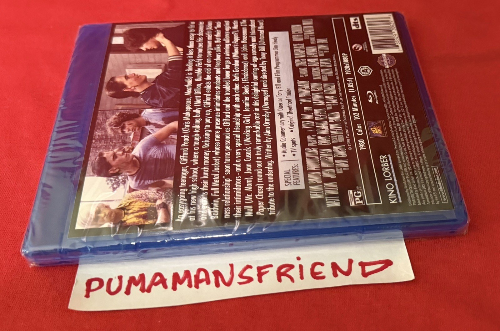 MY BODYGUARD Rare BLU-RAY Brand New SEALED KINO LORBER OOP 1980 Matt Dillon
