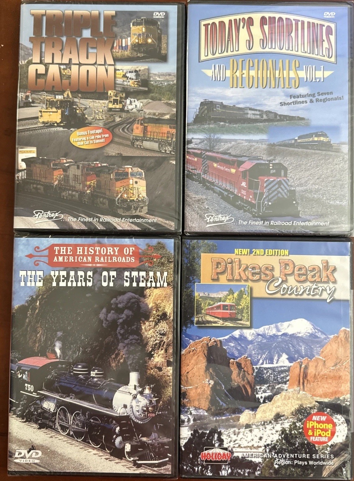Railroad Train DVD Lot of 4 Sealed Pentrex Steam Locomotives Railroad Video