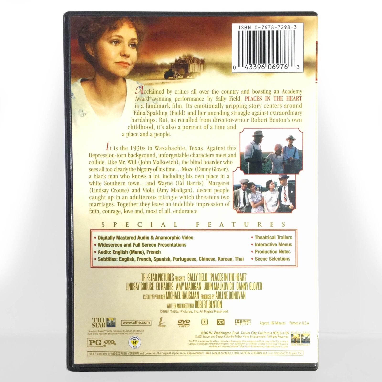 Places in the Heart (DVD, 1984, Widescreen) Sally Fields Danny Glover