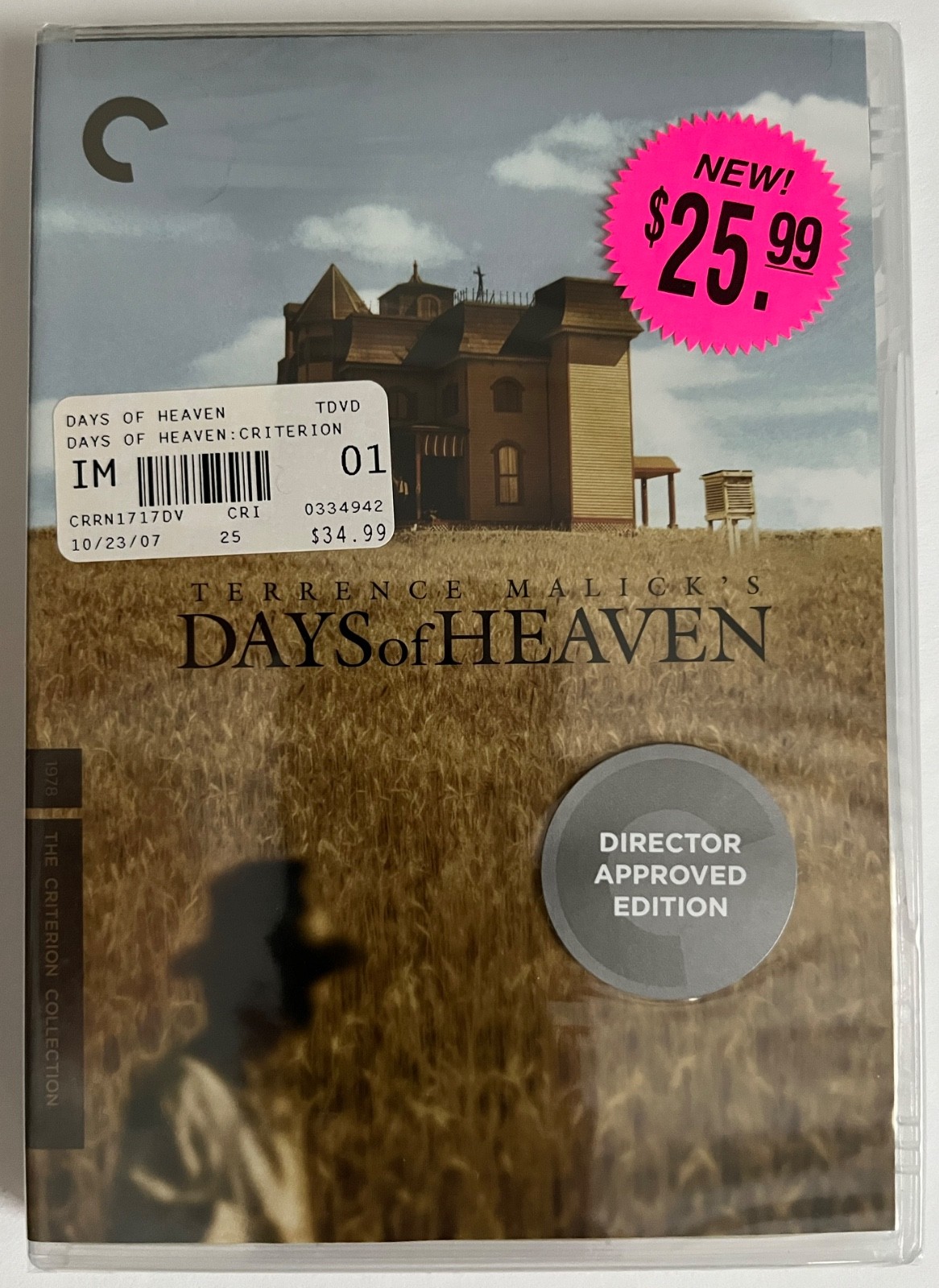 DAYS OF HEAVEN – RICHARD GERE – TERRENCE MALICK, CRITERION – DVD, NEW, BOX SHIP