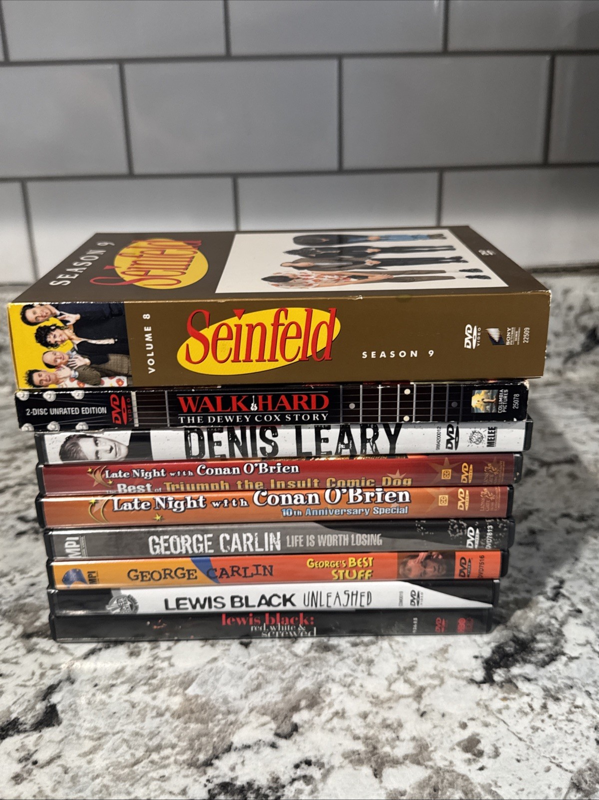 Comedy DVD Lot Of 9 Seinfeld, Conan O Brien, George Carlin, Lewis Black