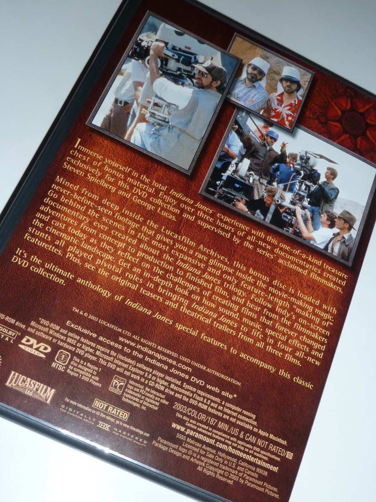 Indiana Jones Bonus Material DVD 2003 making-of documentary features bonus disc!