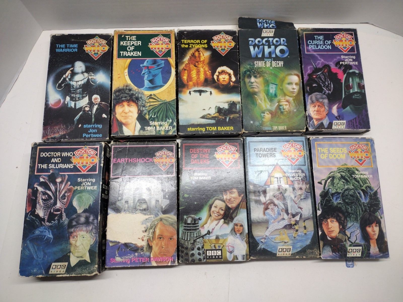 Doctor Who VHS Tapes Lot 0f 10 BBC Video CBS/FOX Fox Video Peter Davison