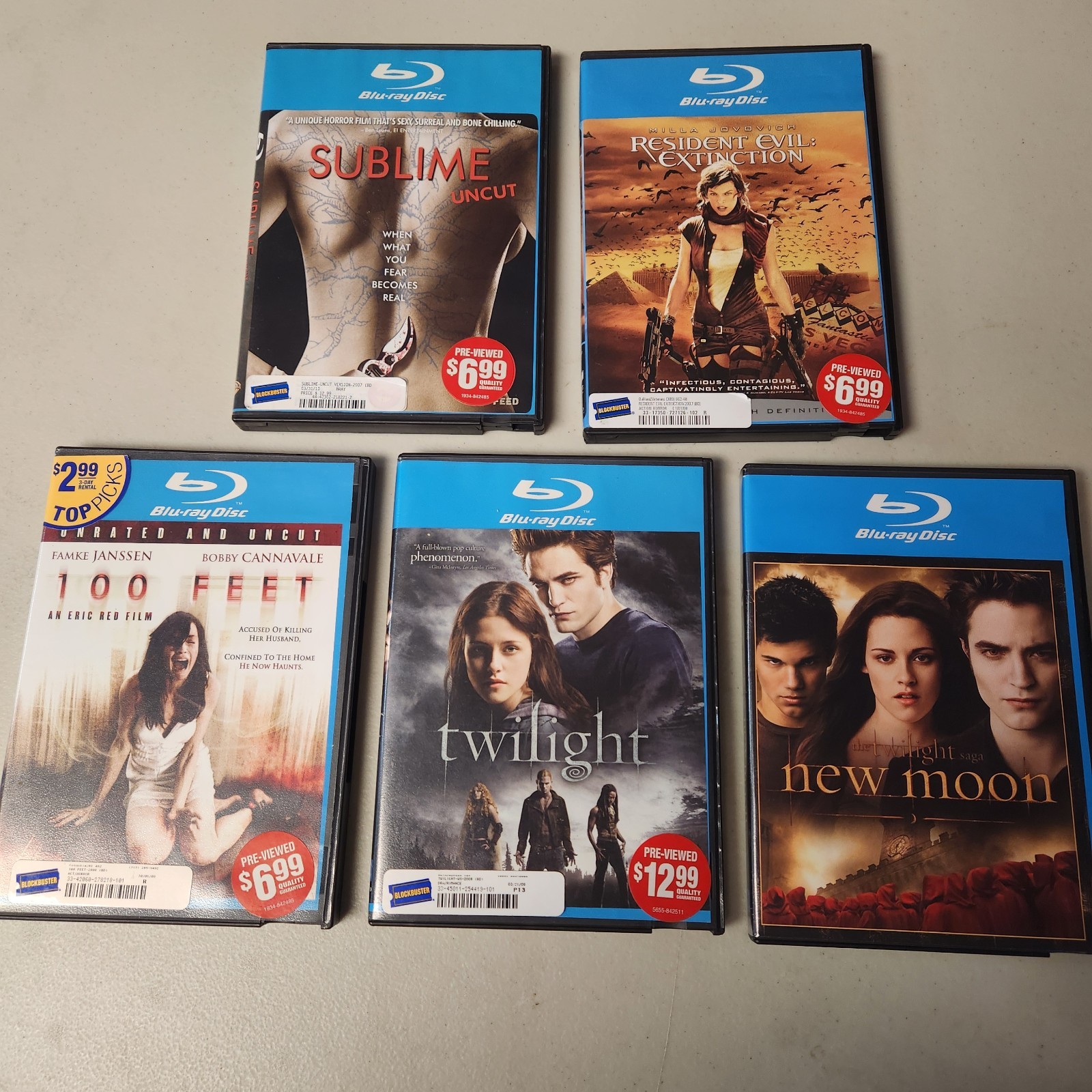 Sublime, 100 Feet, Twilight – BlockBuster 5 Blu Ray Lot 3