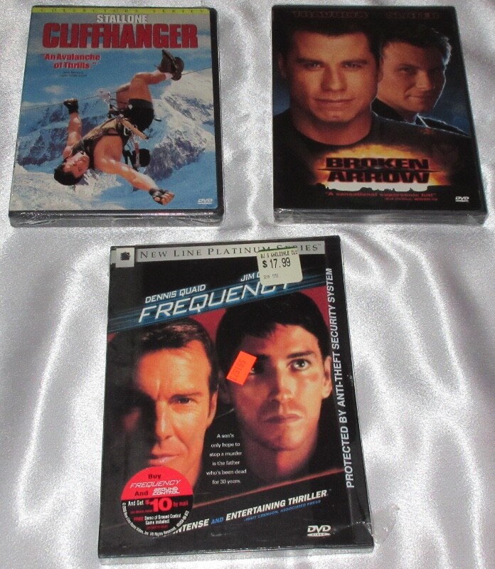 3 90s Action DVD Lot! Cliffhanger Frequency Broken Arrow – Stallone Travolta