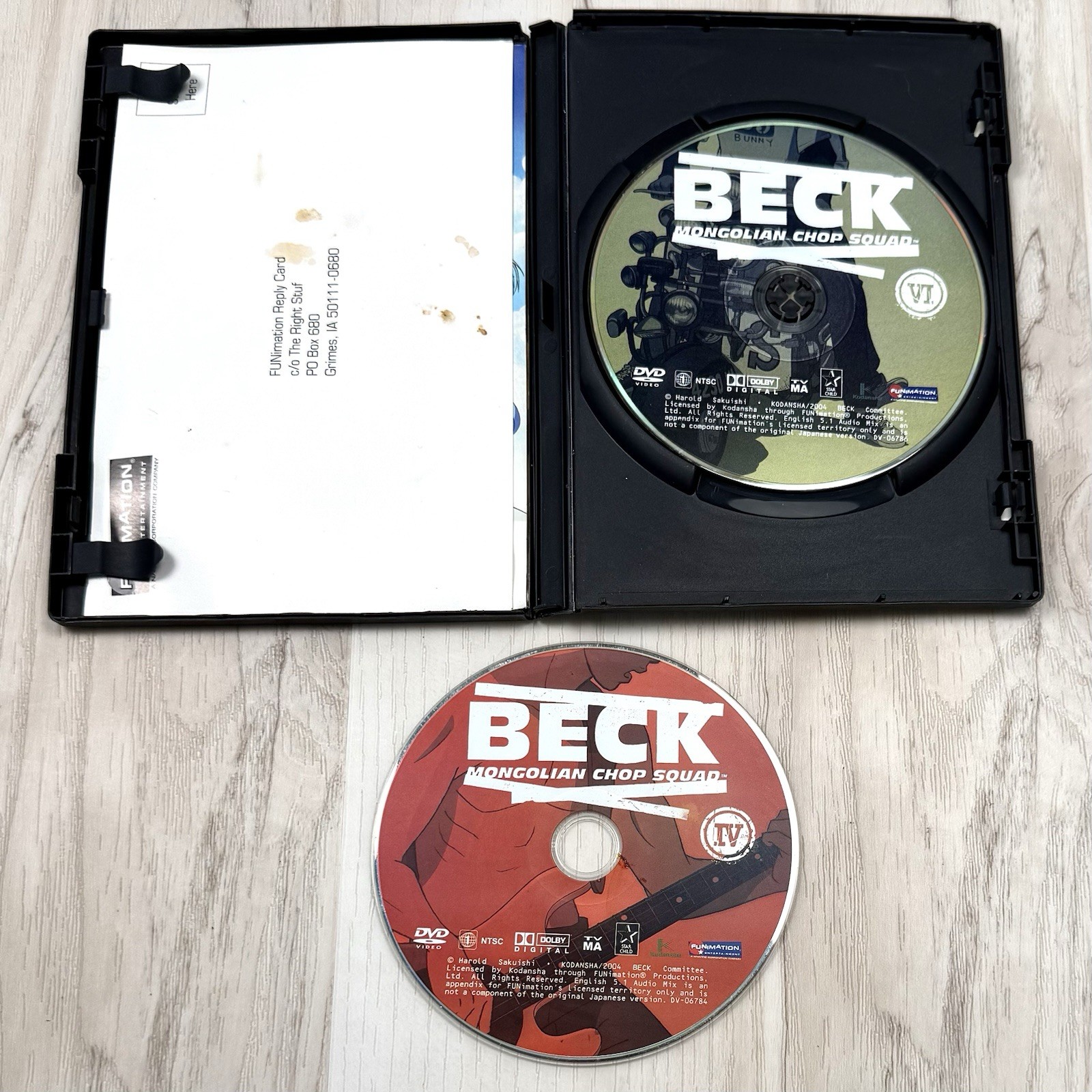 BECK MONGOLIAN CHOP SQUAD Vols. IV & VI DVD Japanese or English Anime 4 & 6 READ