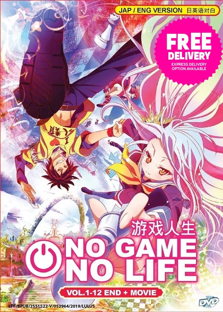 DVD Anime No Game No Life TV Series (Vol. 1-12) + The Movie: Zero English Dubbed