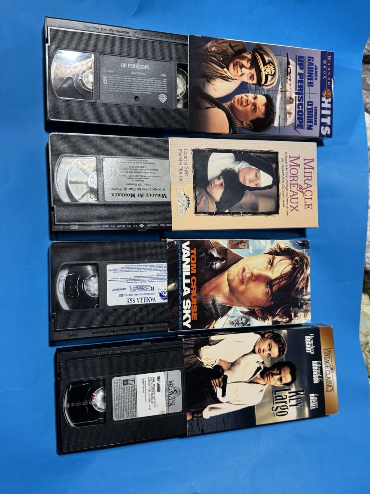 VHS Movies: Key Largo, Vanilla Sky, Miracle of Moreaux, Up Periscope (UB0103)