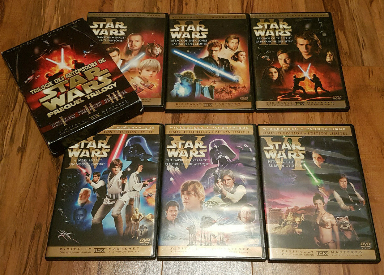 /743 Star Wars Limited Original & Prequel Trilogy Theatrical 12-Disc DVD Lot