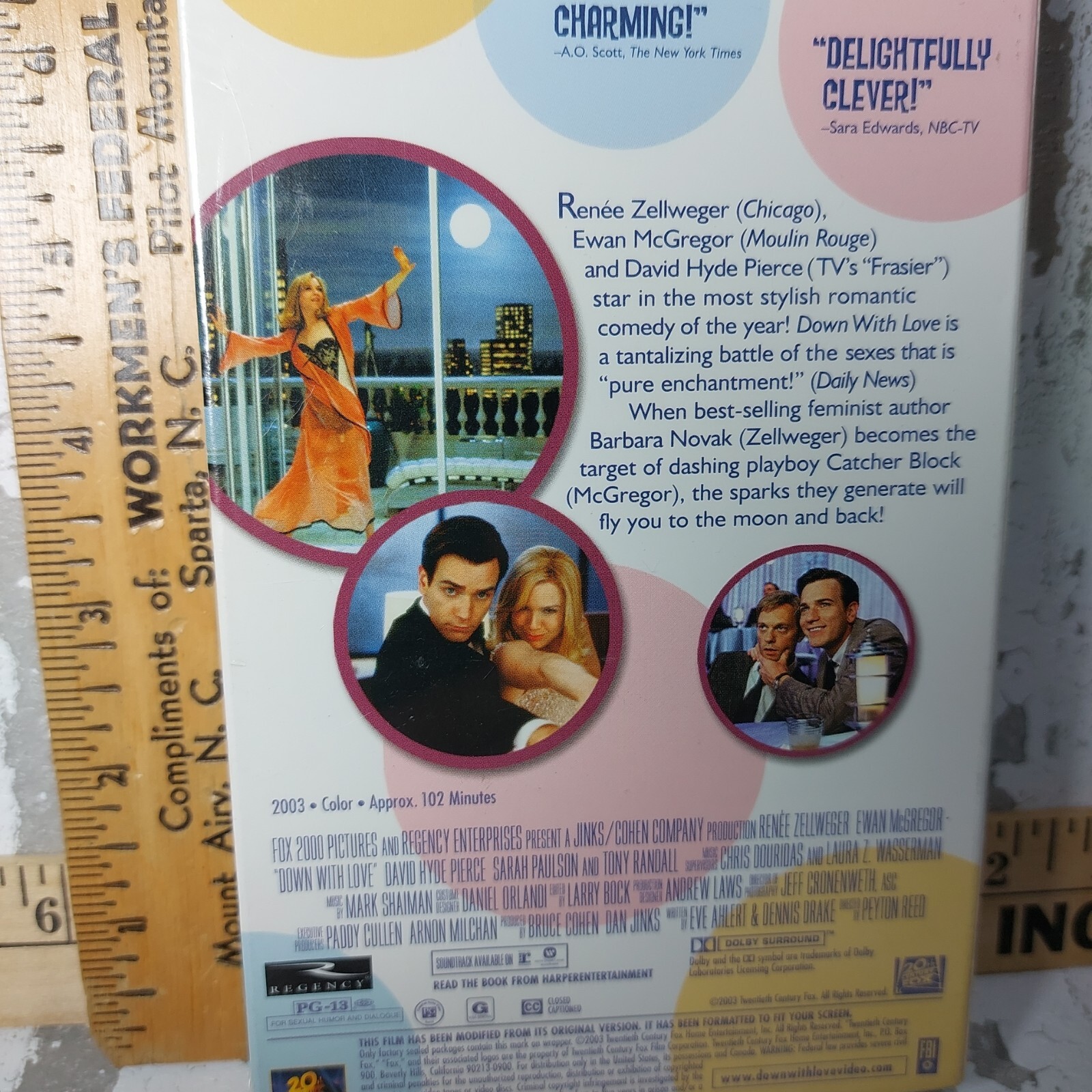 Down With Love VHS 2003 Blue Tape!!! Renee Zellweger Ewan McGregor Sealed