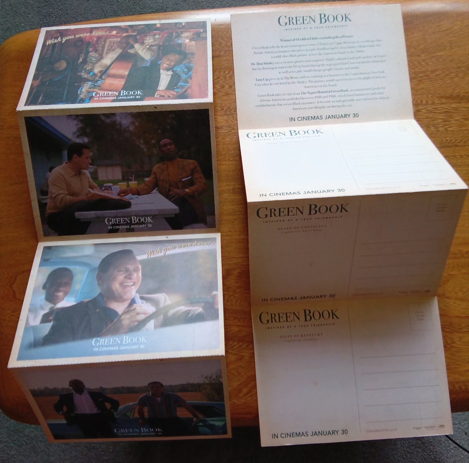 2 x Green Book Film – Promotional Postcards – Dr Don Shirley and Tony Lip