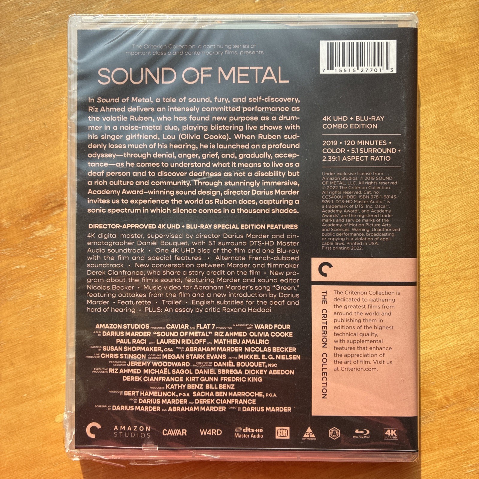 Sound of Metal (2019) Criterion Collection 4K UHD + Blu-Ray *SEALED, DMG TO BOX*