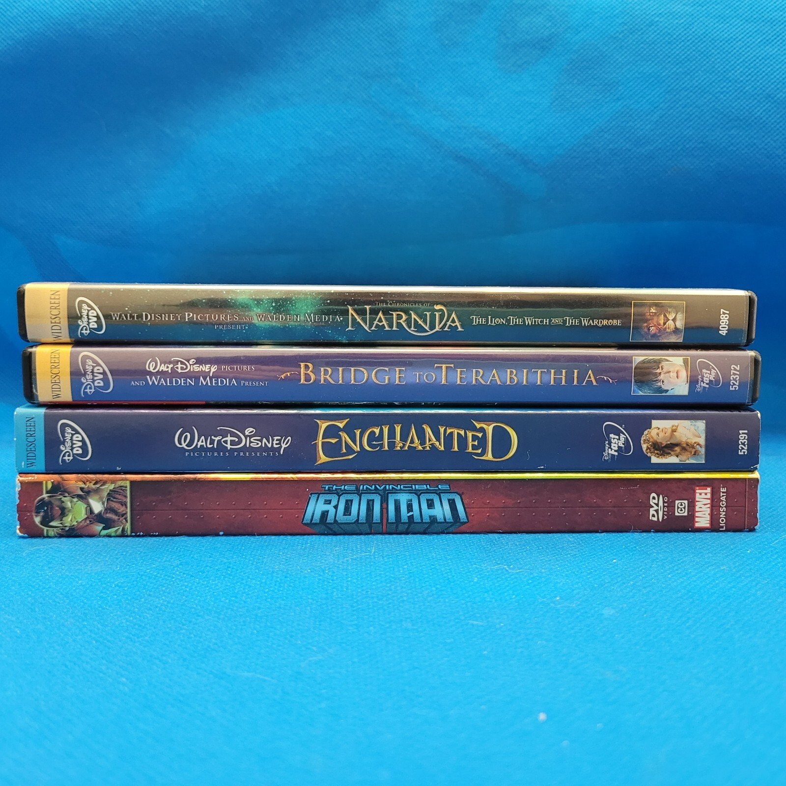 DVD BUNDLE: NARNIA, BRIDGE TO TERABITHIA, ENCHANTED, and INVINCIBLE IRON MAN