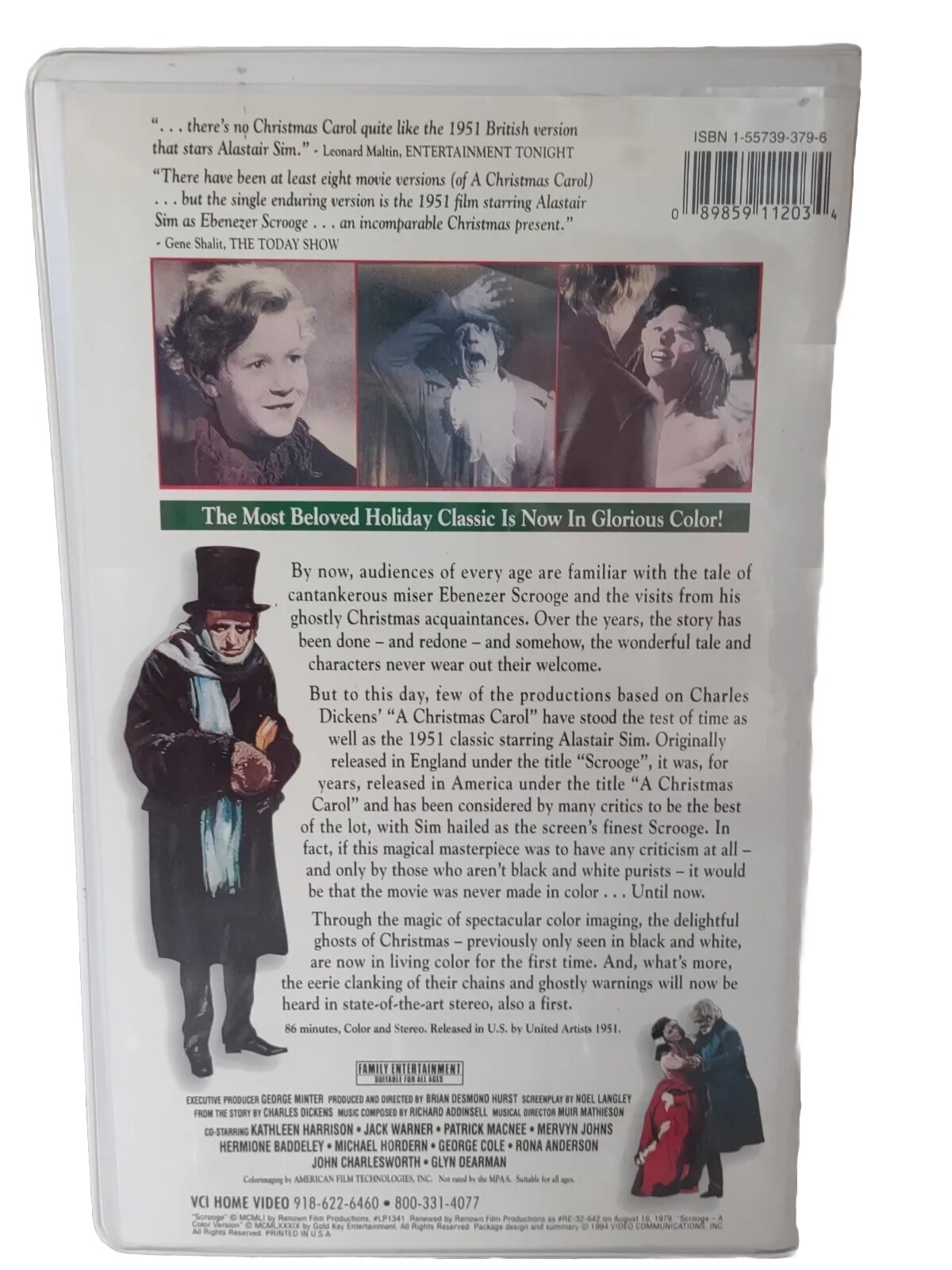 Vtg Charles Dickens A Christmas Carol Color Version 1994 Vhs Collectible Movie