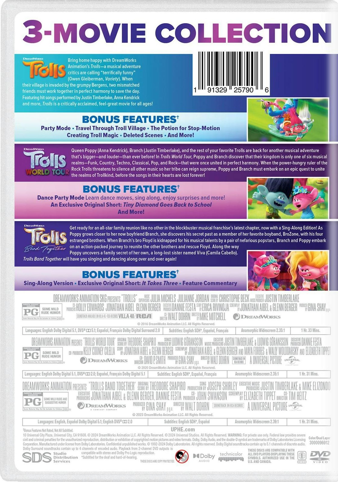 Trolls 3-Movie Collection DVD NEW