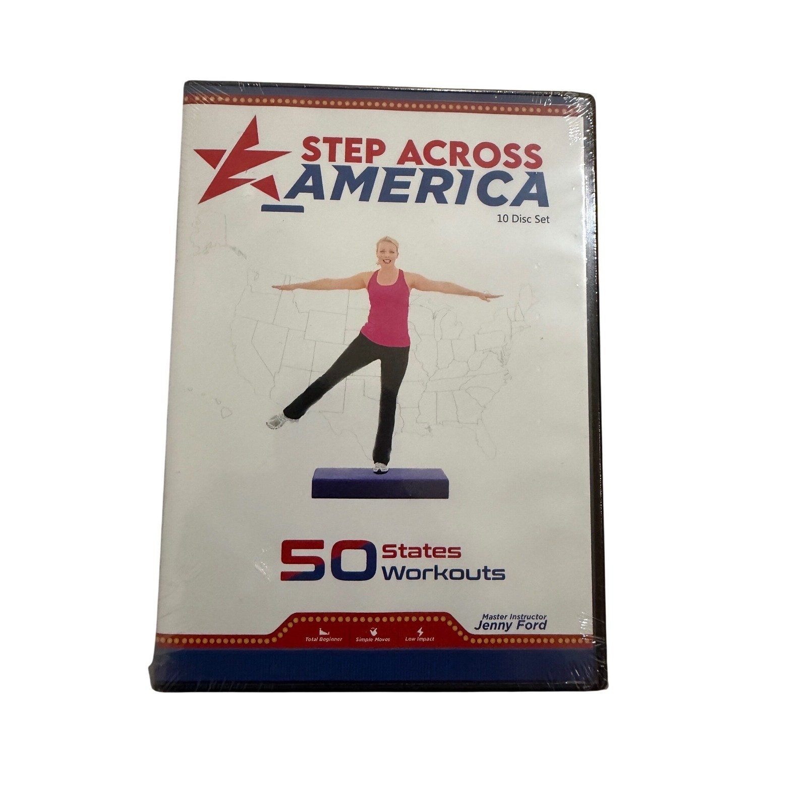 Jenny Ford Step Across America DVD Set 50 States Workouts Sealed