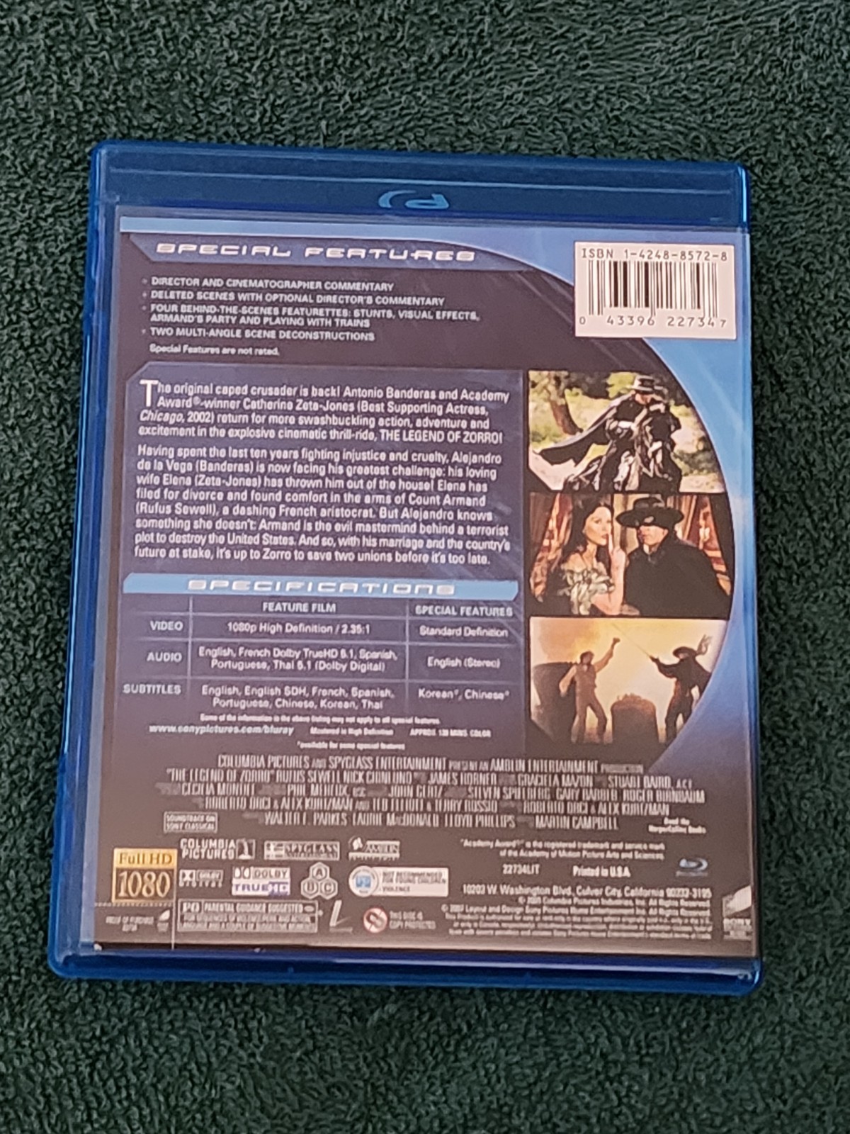 The Legend of Zorro (Blu-ray, 2005) Antonio Banderas, Catherine Zeta-Jones Used